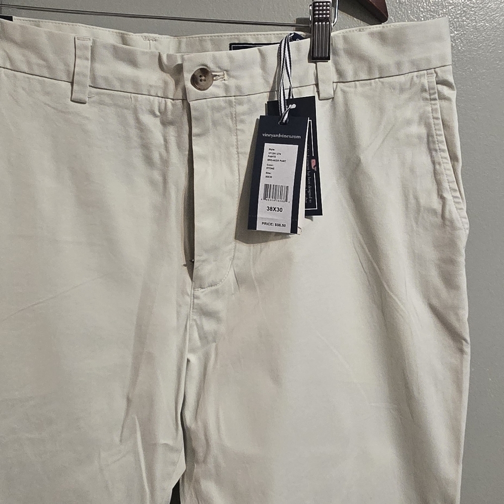 NWT Vineyard Vines Pants Men's 38x30 Beige color Khaki Breaker pant - Picture 6 of 6